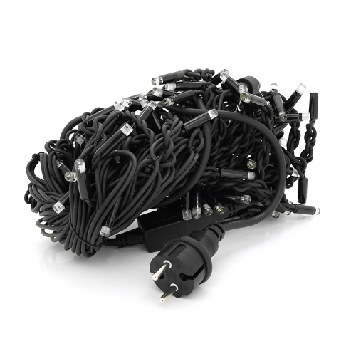 Гірлянда бахромою 120 LED White, чорна ізоляція, вулична, 5х0,7м, BOX