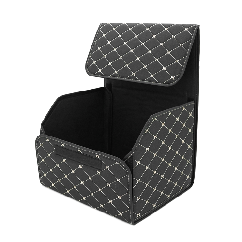 Складаний шкіряний автомобільний органайзер 400*320*300, Black-Gold