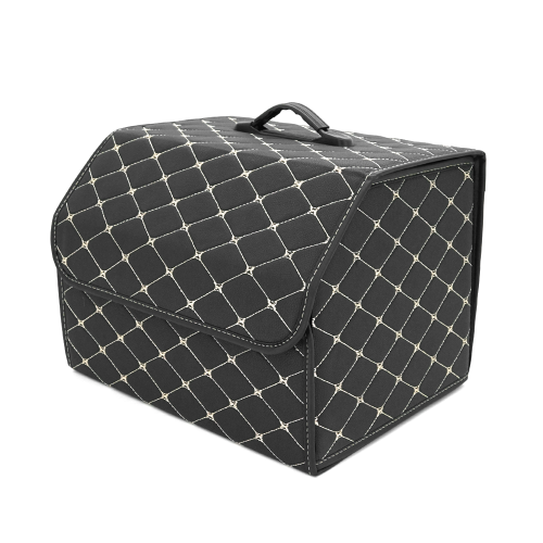 Складаний шкіряний автомобільний органайзер 400*320*300, Black-Gold