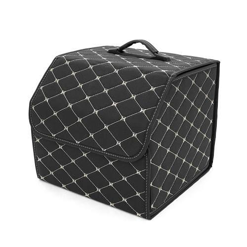 Складаний шкіряний автомобільний органайзер 330*320*300, Black-Gold