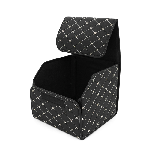 Складаний шкіряний автомобільний органайзер 330*320*300, Black-Gold
