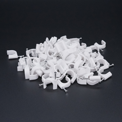 Скоби 14мм для кріплення кабелю (100 шт / уп) білі