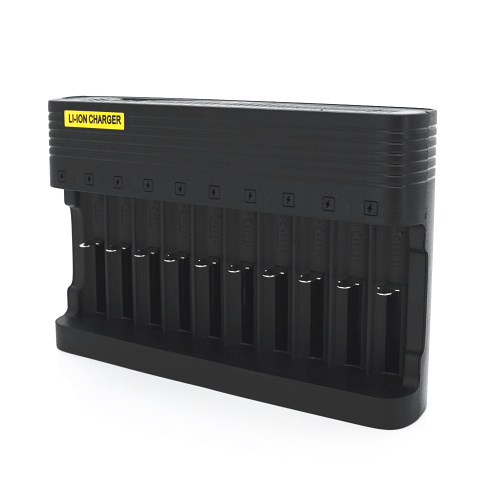 Зарядний пристрій універсальний MS-10810A, 10 каналів LED інд., підтримує Li-ion AA (R6), ААA (R03), 16340,18650