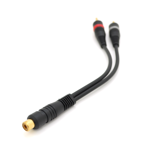 Кабель RCA (мама) =&amp;gt; 2хRCA (тато), CU, круглий, Blue, 0,2 м, (Пакет) Q250