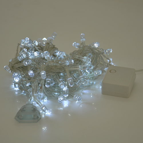 Гірлянди 120LED (Штора-Конус) White, 8 режимів, 3х0,3 метра, прозора ізоляція, BOX