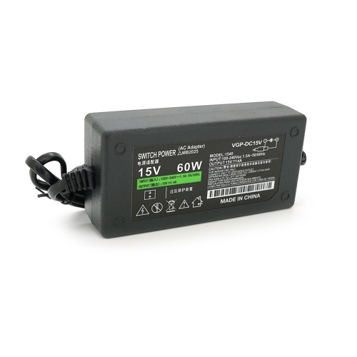 Імпульсний блок живлення 15В 4А (60Вт) штекер 5,5 / 2,5 + шнур живлення, довжина 40см