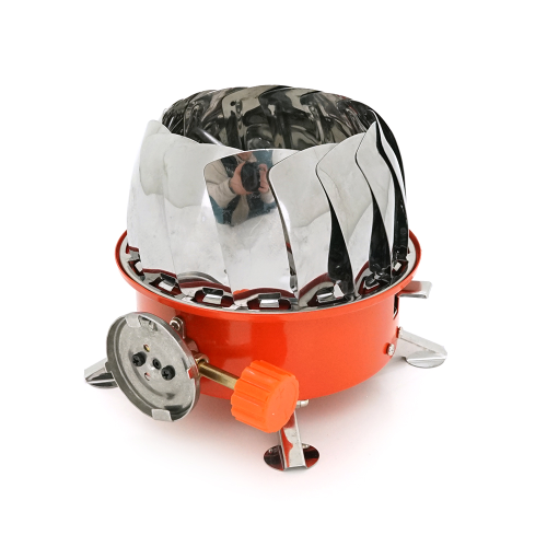 Туристичний газовий пальник K-203 з п&apos;єзопідпалом та захистом від вітру під газові балони бутан, Box