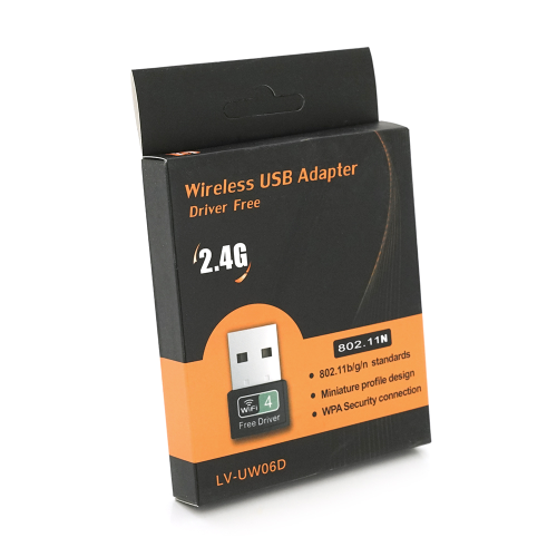 Бездротовий мережний адаптер Wi-Fi-USB Merlion LV-UW06D, RT7601, 802.11bgn, 150Mbps, 2.4GHz, WIN7 / XP / Vista / 2K / MAC / LINUX, Blister Q400