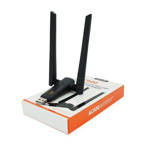 Бездротовий мережний адаптер Wi-Fi-USB Merlion LV-UAC21, RTL8811CU, з 2-ма антенами 10см, 802.11 a / b / g / n, 600MB, 2.4 GHz, Blister Q50