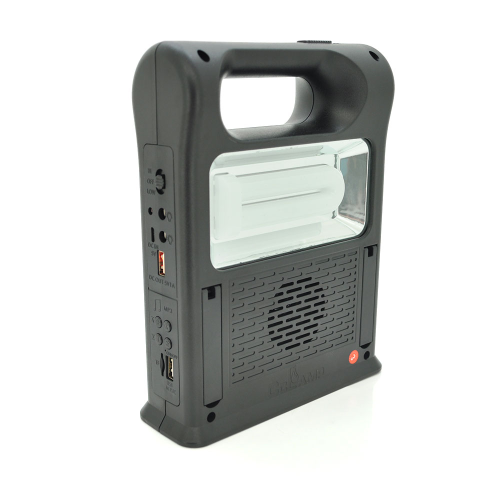 Переносний ліхтар CL22+Solar, Power bank 10000mAh, бічне+центр освітлення, 2+2 режими, MP3 плеєр, 2*USB виходи, 2 лампочки, Box