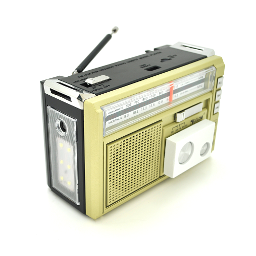 Радіоприймач GOLON RX382, LED, 3W, AM / FM радіо, Входи microSD, USB, AUX, живлення від 220В+2*LR20, корпус пластмас, Black / Gold, BOX
