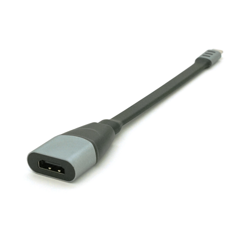 Конвертер Type-C (тато) / HDMI(мама), 18cm, плоский, Black-gray