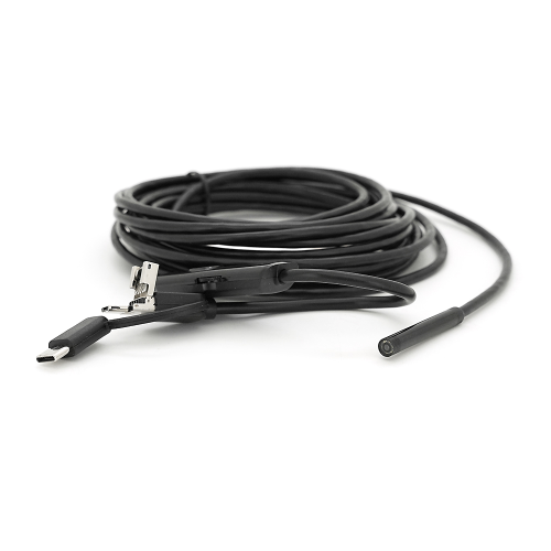 Універсальний ендоскоп 3в1 (USB+MicroUSB / Type-C) для смартфона / ПК, камера 5.5мм, м&apos;який кабель 5м, з LED-підсвічуванням, IP67