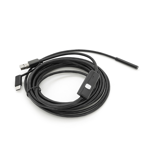 Універсальний ендоскоп 3в1 (USB+MicroUSB / Type-C) для смартфона / ПК, камера 5.5мм, м&apos;який кабель 5м, з LED-підсвічуванням, IP67