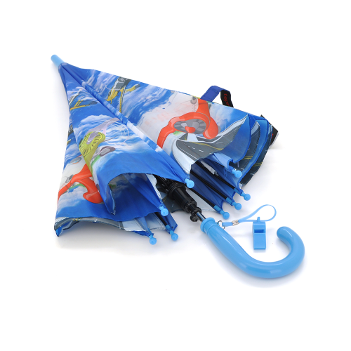 Парасолька дитяча Airplane автоматична, D-100см, захист від сонця, UV (99%), захист від дощу, каркас - Al+Fe, Blue