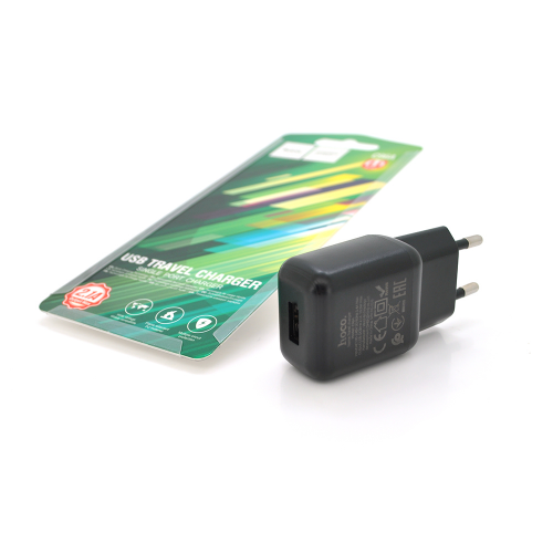 СЗУ 110-240V HOCO C96A, 1xUSB, 2.1A, Black, Blister