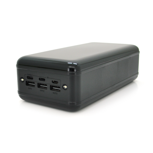 Power bank YM-391 50000 mAh, Input:5V / 2.1A(micro USB, Type-C, Lighting), Output:5V / 2.1A(3хUSB), plastic, Black, BOX