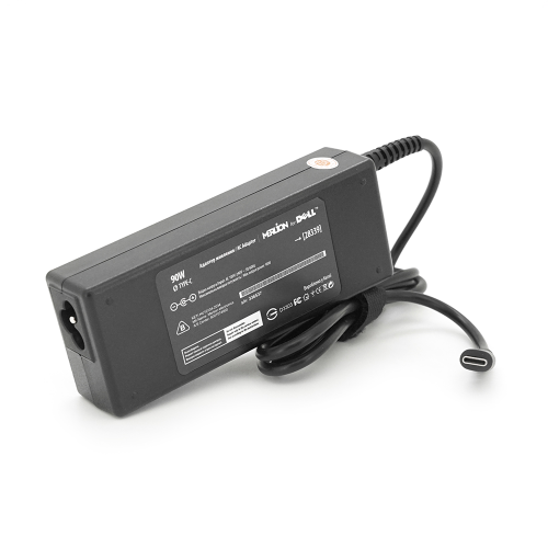 Блок живлення MERLION для ноутбука DELL 90W штекер Type-C, довжина 0,9м + кабель живлення
