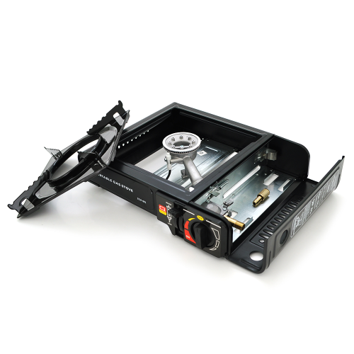 Портативна газова плита GAS STOVE ZCM-001, під газові балони бутан та пропан-бутан, Black, Case
