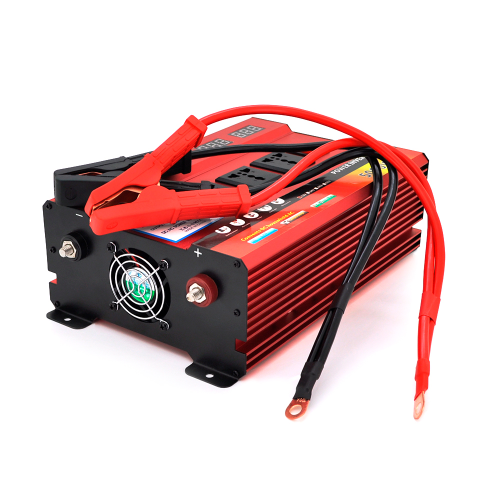 Інвертор напруги Voltronic, 5000W(1500W), 12 / 220V, з апроксимованою синусоїдою, 3 універсальна розетка, 4 USB, крокодили, BOX
