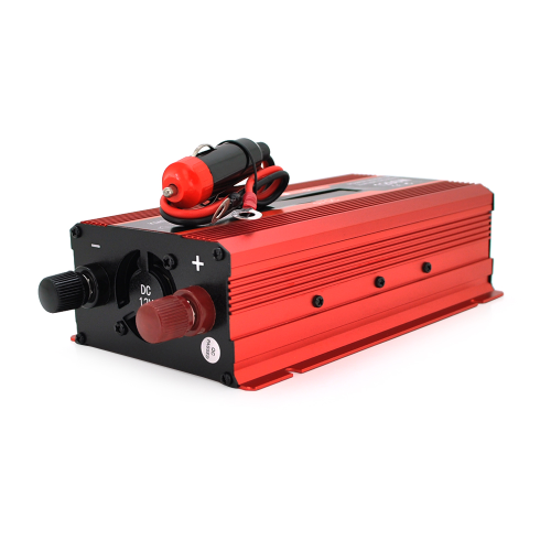 Інвертор напруги KME1200W (DC:600W), 12 / 220V з апроксимованою синусоїдою, 2 універсальні розетки, 1*USB (DC:5V / 2A), крокодили+дроти, Q20