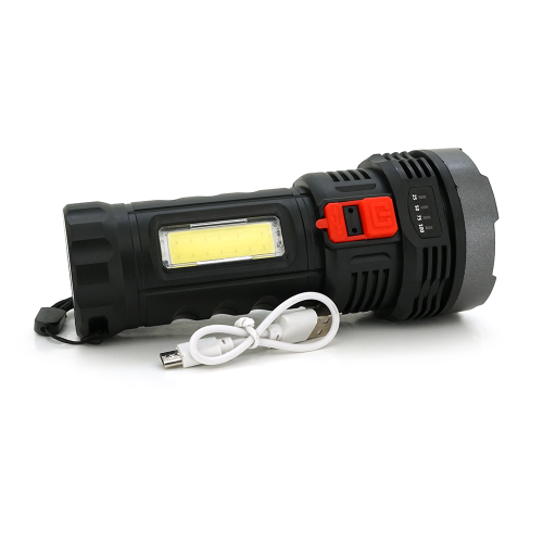 Ліхтарик ручний BK-822, 5W. OSL LED+COB, пластик, вбудований акум, 150х63х47 . IP40, USB кабель