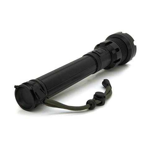 Ліхтар ручний Voltronic XHP90, 1LED XHP90, 45W, бічний світлодіод, 7 режими, ZOOM, 2х18650 / 6200mah, Black, IP40, кабель USB-Type-С, 260х60х35мм, BOX