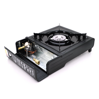 Портативна газова плита BZD-155A, під газові балони бутан та пропан-бутан, Black, Box