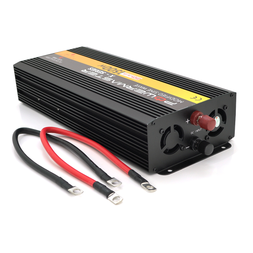 Інвертор напруги POWERMASTER-1500 (900Вт), 12 / 220V, approximated, 1 універсальна розетка, клем + крокодили, Box