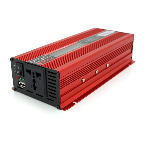 Інвертор напруги V-TEK+LCD 2000ВА(1200Вт), 12 / 220V, approximated, 1 універсальна розетка+USB, клеми+крокодили, АЗУ, Box