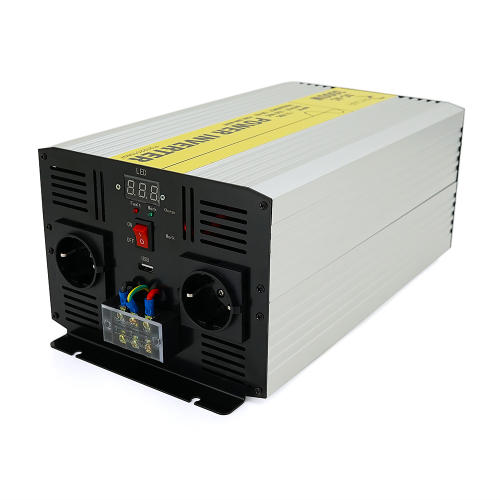 Інвертор напруги RITAR RSC-3000, 12V / 220V, 3000W з правільною синусоїдою, 2xShuko, 1xUSB, клемні дроти, клемні колодки, BOX, Q2