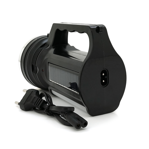 Ліхтар пошуковий ForLife FL-3276, 1LED+COB T6, 10W, 1+1 режим, 750mah, Black, IP40, кабель 220В+Solar, 170х80х100мм, BOX