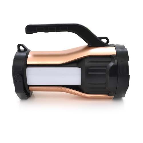 Ліхтар пошуковий Haoerliang HEL-T96, 1LED+COB T6, 10W, 3+2+2 режими, 20000mah, Black / Gold, IP40, USB кабель+Solar, 200х95х140мм, BOX