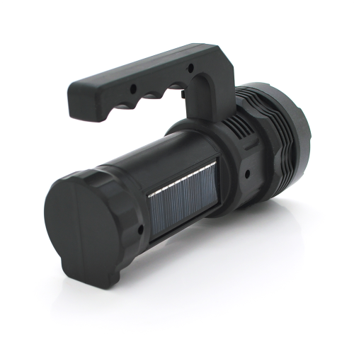 Ліхтар пошуковий USHL-828, 1LED T6+COB, 3W, 3+1 режими, 1200mah, Black, IP40, USB кабель+Solar, 150х60х90мм, BOX