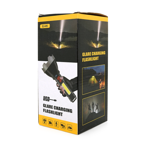 Ліхтар ручний LANTERNA ZJ-05, 1W Led CreeXPE+COB, 3+1 режим, вбудований аккум, корпус міцний пластмас, індикатор, USB кабель, IP40. 190х83х34, Box