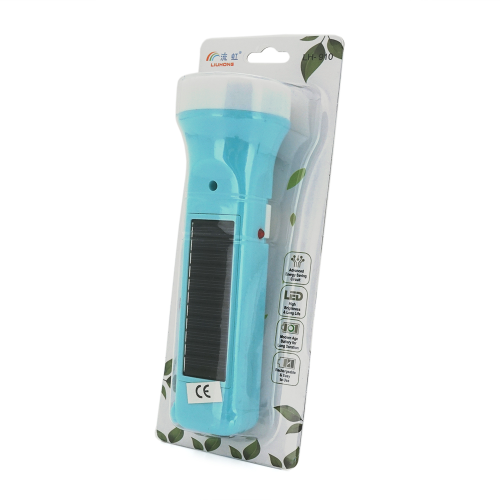 Ліхтар ручний Liuhong LH-910, 2LED, EWH, 1W, З бічним світлодіодом, вбудований АКБ / 900mah, вбудована solar, Mix, IP40, вбудована АЗУ євровилка, 175х55х40x30мм, BOX