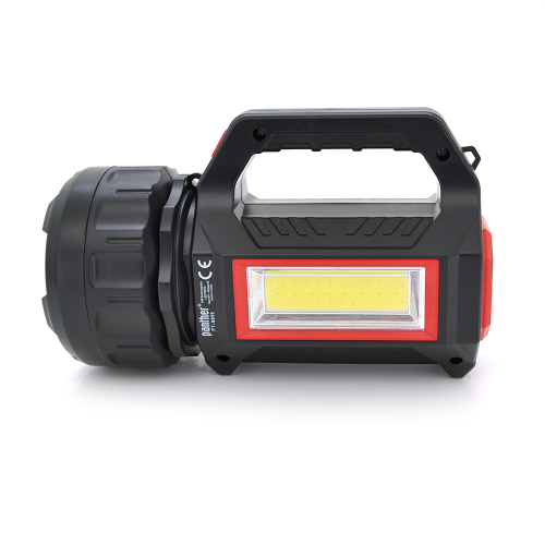 Ліхтар пошуковий Pahther PT-8895, 1LED+COB T6, 10W, 3+2+2 режими, 3600mah, Black, IP40, USB кабель+Solar, 200х95х130мм, BOX