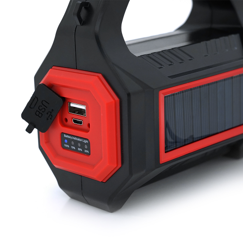 Ліхтар пошуковий Pahther PT-8895, 1LED+COB T6, 10W, 3+2+2 режими, 3600mah, Black, IP40, USB кабель+Solar, 200х95х130мм, BOX
