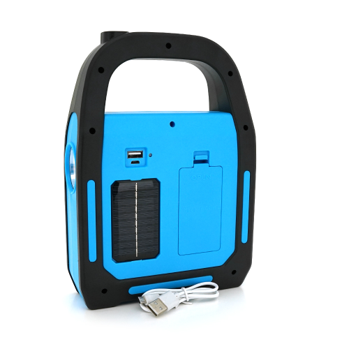 Переносний ліхтар ORION OR-9707B+Solar, COB+SMD LED, 3 режими роботи, заряд від 5V, USB вихід, батарея 2*18650, Box