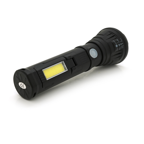 Ліхтарик ручний LATERNA JPL-2182A, 5W CREE Q5+COB, Zoom, 2+1 режим, вбудований акумулятор, IP40, 200х65х40. Blister