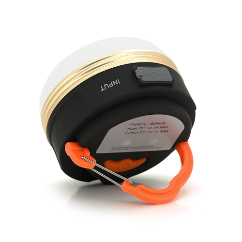 Ліхтарик для кемпінгу Voltronic Q5N, 3 режими, корпус-пластик, ударостійкий, ip44, вбудований акум 1800mAh, USB кабель, White / Black, BOX