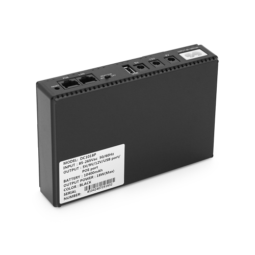 ДБЖ UPS-18W DC1018P для роутерів / комутаторів / PON / POE-430, 5 / / 9 / 12V, 1A, 10400MAh(4*2600MAh), Black, BOX