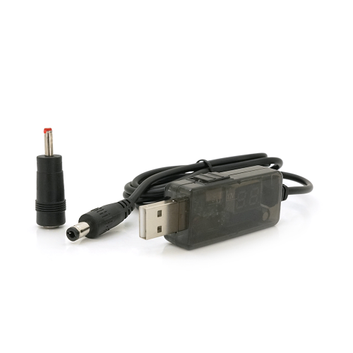 Кабель для роутера 5.5 / 2.5mm(M)=&amp;gt; USB2.0 (Out:12V / 9V)+перехідник 5.5 / 2.5mm(F)=&amp;gt; 3.5*2.0(M), 1м, Black, OEM