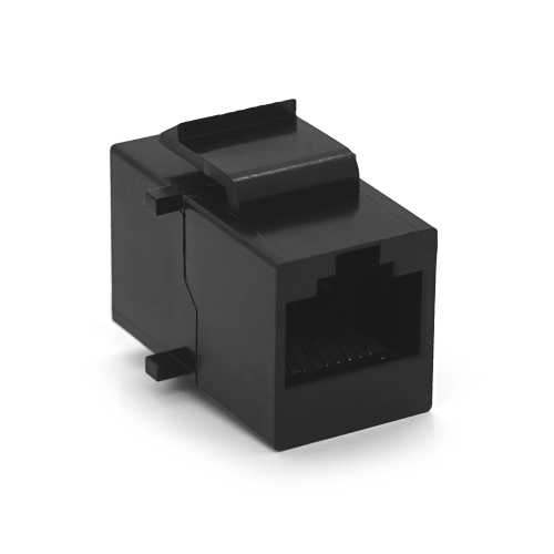 Прохідний адаптер у рамку cat5e UTP, RJ-45+RJ45, Black