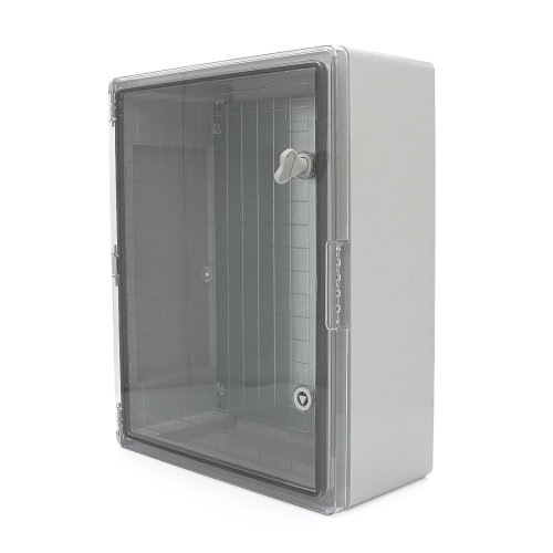 Бокс міцний з ABS пластику з монтажною панеллю 500х400х180, з прозорими дверцятами, IP65