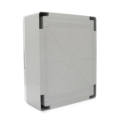 Бокс міцний з ABS пластику з монтажною панеллю 500х400х180, з прозорими дверцятами, IP65