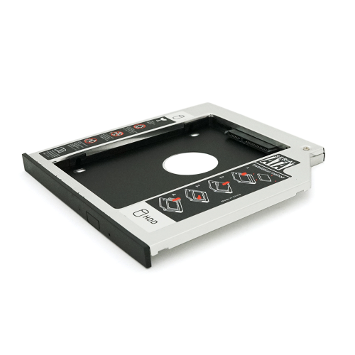 Адаптер підключення HDD 2.5'' 9.5 mm у відсік привода ноутбука SATA / mSATA (HDC-25), корпус aluminum, Blister, Q100