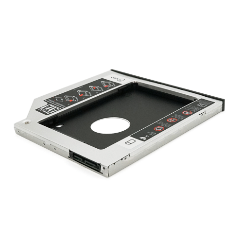 Адаптер підключення HDD 2.5&apos;&apos; 9.5 mm у відсік привода ноутбука SATA / mSATA (HDC-25), корпус aluminum, Blister, Q100