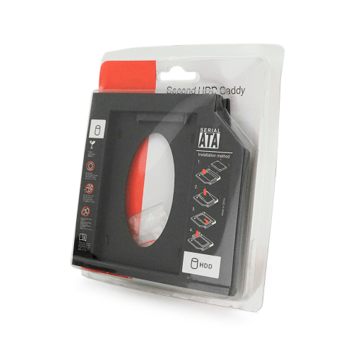Адаптер підключення HDD 2.5 &apos;&apos; 12.7 mm в відсік приводу ноутбука SATA / mSATA (HDC-25), корпус plastic, Blister,Q100