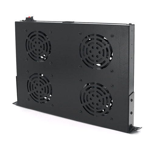 19&amp;quot; вентиляторний модуль 1U Merlion, 4 вентилятори з цифровим термостатом та 1*Shuko, чорний